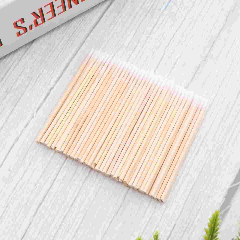 7 Packs of Disposable Swabs Pointed Cleaning Rods Wooden for Makeup Beauty Salon