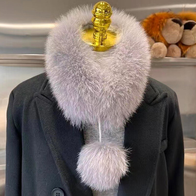 1pc vielseitige Nachahmung Fuchs Pelz Schal mit Plüsch Ball flauschigen Hals wärmer weich bequem im Freien elegante Mode accessoires