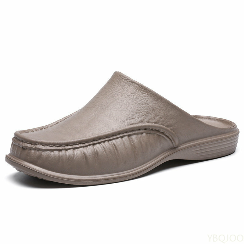 Pantoufles oligSlip pour hommes, chaussures plates à enfiler, demi-pantoufle, confortables, sandales de ménage souples, chaussures de marche, taille 40-47, 2023