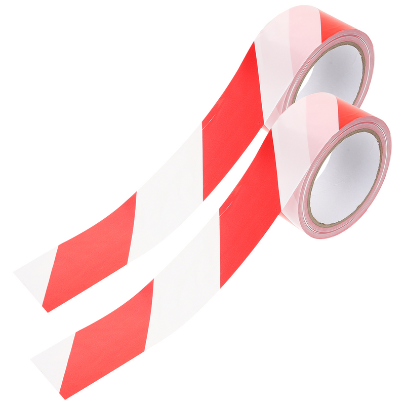Cinta de cordón roja y blanca, banda magnética de advertencia de precaución de seguridad, marcado de peligro, no pegajoso, 2 rollos