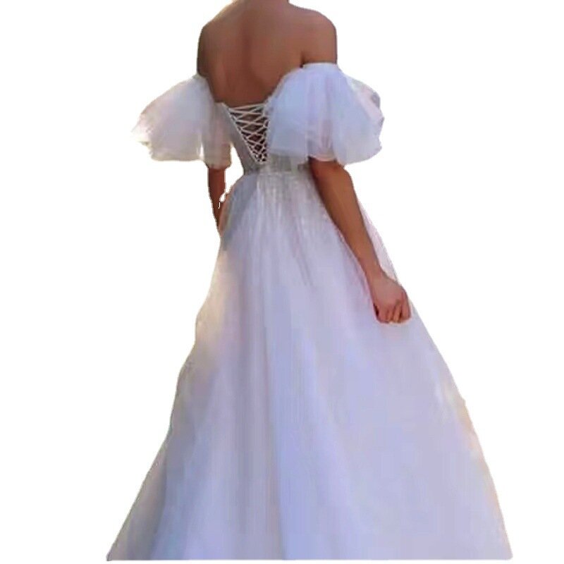 Rękawiczki ślubne suknia ślubna siateczkowa rękaw typu Pagoda na ramię biustonosz suknia ślubna koreańska Sen ślubna rękawiczki ślubne akcesoria ślubne