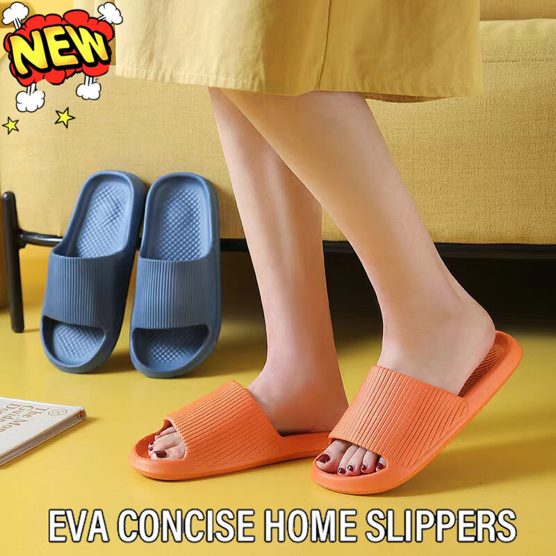 New Fashion stripe Men's Women's Slippers EVA Soft Sole Light Comfortable Sandals Bathroom Anti-Slip Slippers Beach Flip-Flop