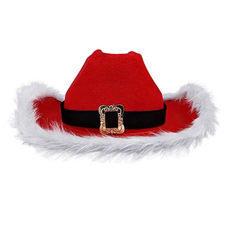 Рождественская ковбойская шляпа, перчатки, гетры, унисекс, зимние подарки для взрослых и подростков, косплей Санта-Клауса на