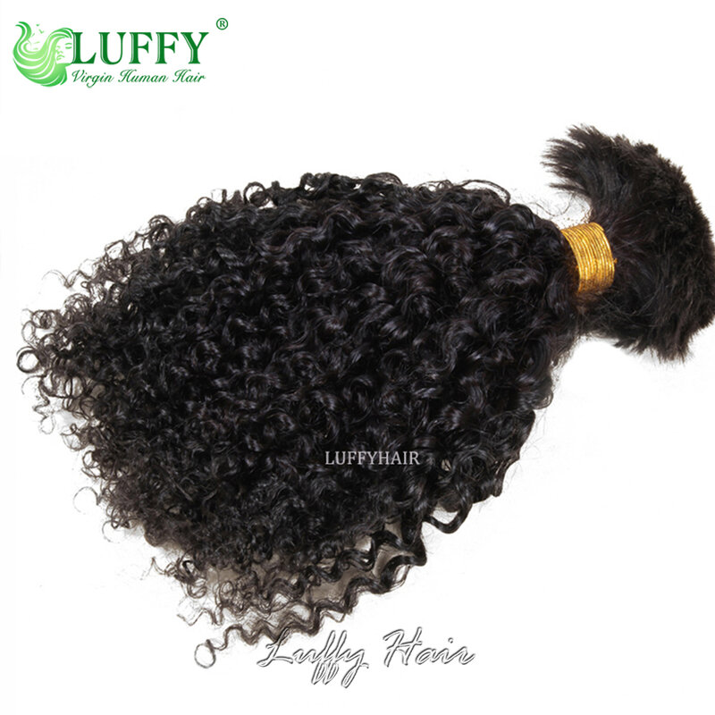 Объемные человеческие волосы для плетения, плотные кудрявые индийские волосы Remy 12-30 дюймов, без переплетения, двойное наращивание волос, косы в стиле бохо для женщин
