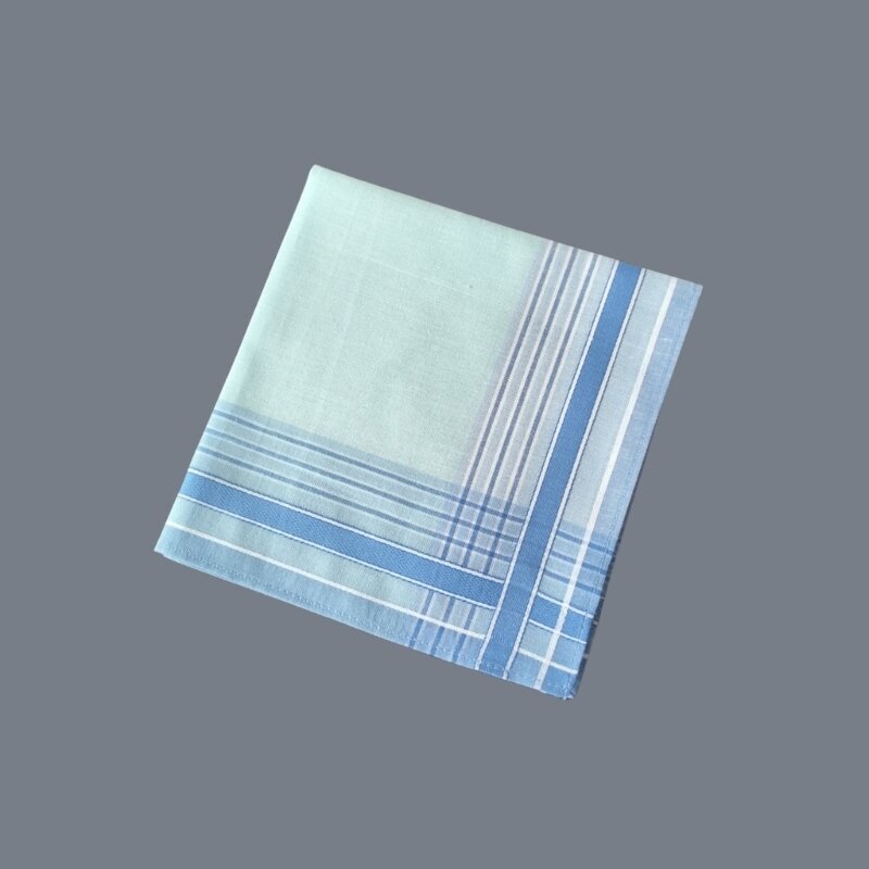 3pieces Adult Random Color Handkerchief Striped Pattern Soft Washable Hankies