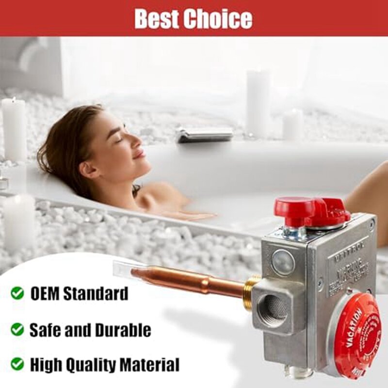 110-326 Heater Natural Gas Water Heater Valve With 1-3/8 Inch Handle, 3-1/2 Inch Toilet For Robertshaw