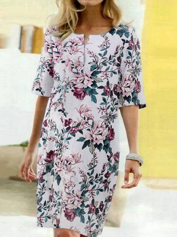 2023 lato Floral wydrukowano czeski Sundress ZANZEA rocznika bawełniana pościel krótka sukienka na imprezę kobiety dorywczo krótkim rękawem Vestidos 7
