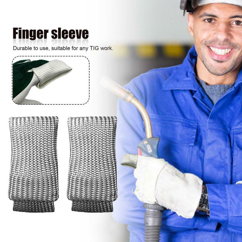 2PCS Welding Tips Tricks Tig Durable Finger Heat Shield Potector Heat Resistance Protective Gloves High Temperature Insulation
