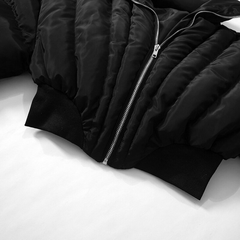 Зимние куртки с хлопковой подкладкой, уличные пальто с пуговицами, Женский облегающий укороченный топ-бомбер, осень 2023, Женская Повседневная Верхняя одежда
