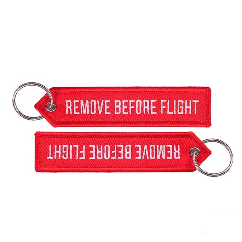 5 PCS Embroidery Remove Before Flight Keychain Car Backpack Key Chain Pendant Trinket Key Ring Key Chain Jewelry Gifts