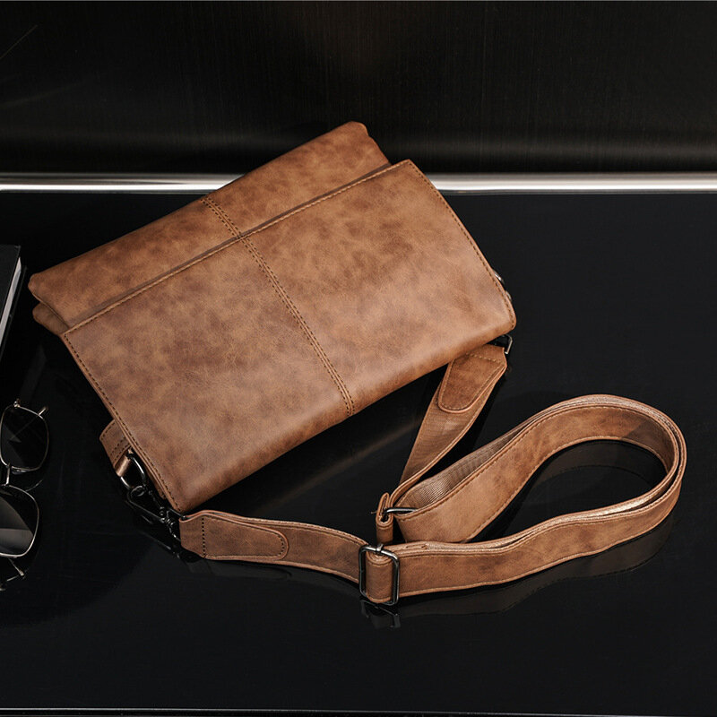 2023 Fashion Shoulder Bag for Ipad PU Leather Business Handbags Large Capacity Men Messenger Bags High Quality Man Crossbody Bag