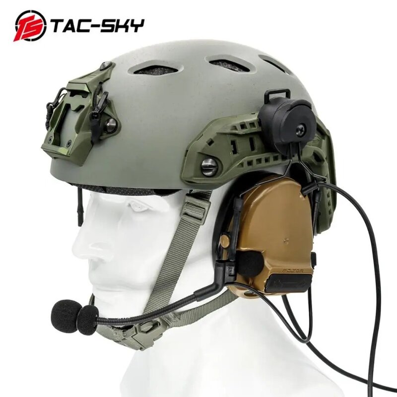 TS TAC-SKY Helmet Rail Headset Mount and Quick Action Core Helmet Rail Adapter compatible with Peltor Helmet ARC OPS-CORE