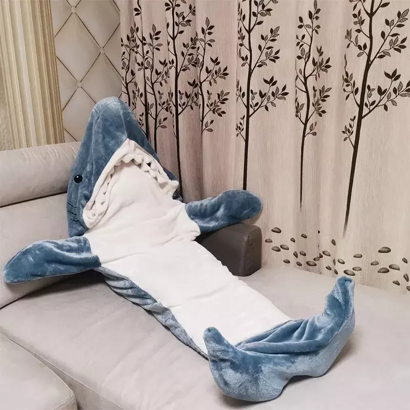 Шаль одеяло для детей и взрослых мультяшный акула спальный мешок мягкое фланелевое одеяло пижамы для офиса уютная высококачественная ткань Русалка