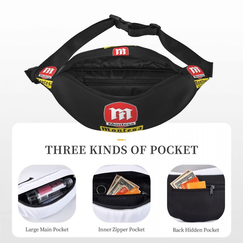 Montesa-Unisex Motorcycle Waist Bag, Multifunções Sling Crossbody Bags, Peito Malas, Short Trip Pack