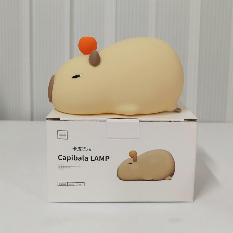 Capybara 실리콘 야간 조명, 방수 침실 장식, LED 야간 램프, 빛나는 어린이 장난감, 부드러운 어린이 야간 조명