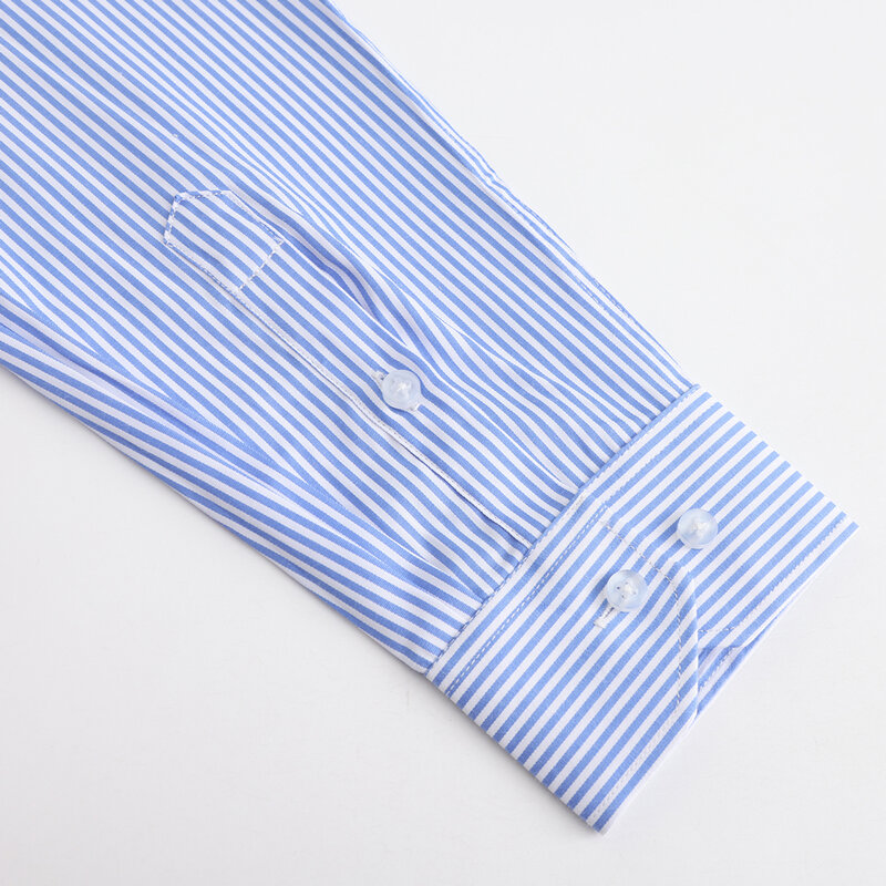 Мужская Базовая рубашка с одним накладным карманом, белая однотонная Классическая формальная деловая рубашка в полоску с длинными рукавами, Осень-зима 2019