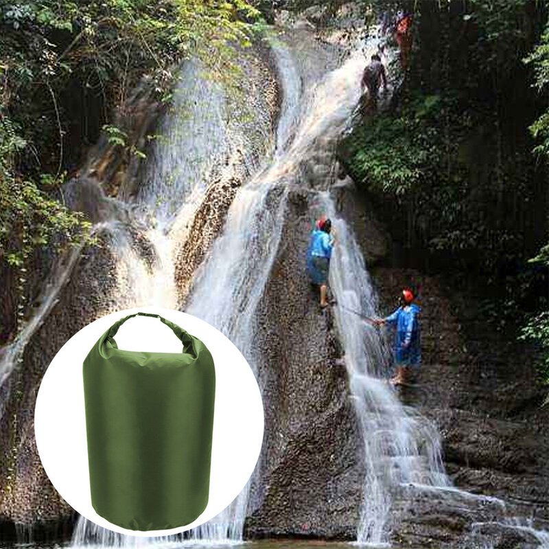 Bolsa seca impermeable para aventuras al aire libre, saco impermeable, multifuncional, fácil de guardar, senderismo, verde, 70L