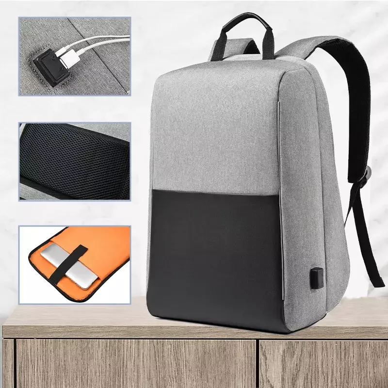 Ransel profesional bisnis eksekutif tas punggung pria Laptop 15.6 inci dengan pengisi daya USB pekerjaan perjalanan multifungsi ransel kantor