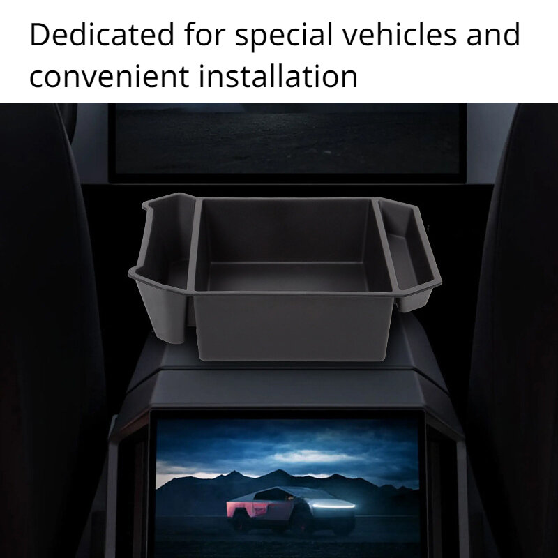 Scatola portaoggetti per bracciolo per Tesla 2024 scatola portaoggetti per camioncino Cyber impermeabile TPE/ ABS floccaggio accessori per auto Cybertruck