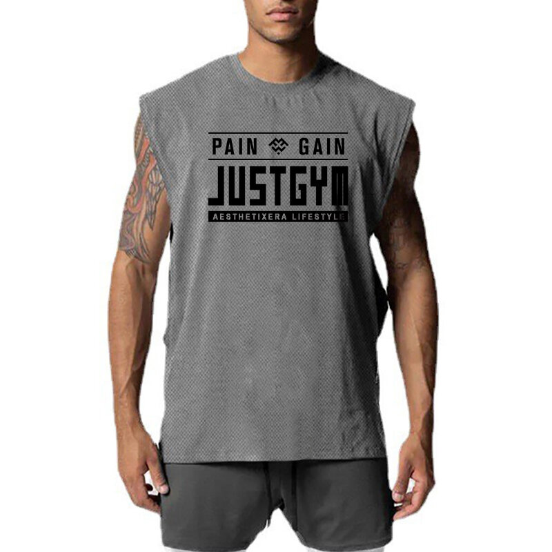 Chaleco de secado rápido para hombre, camiseta transpirable de malla para Fitness, ropa deportiva de verano, camiseta sin mangas