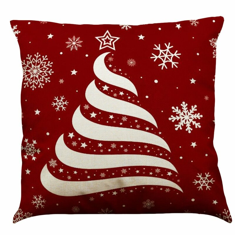 Наволочка 45x45 см, Рождественская Красная планета для домашнего декора, скамейка для гостиной, патио, праздничная диванная подушка, декоративная планка
