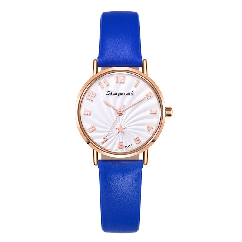 Women'S Watch Digital Dial Quartz Leather Wristband Gift Suitable For Women And Girls Reloj De Mujer Round Leather Clock 2024