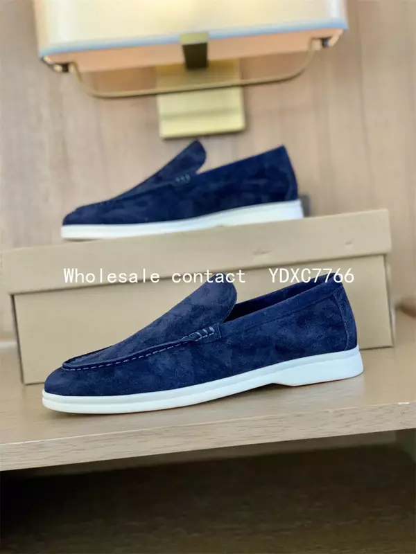 New flat casual shoes men's leather round head women's walking shoes summer spring and Autumn loafers men moccasins Lazy shoes