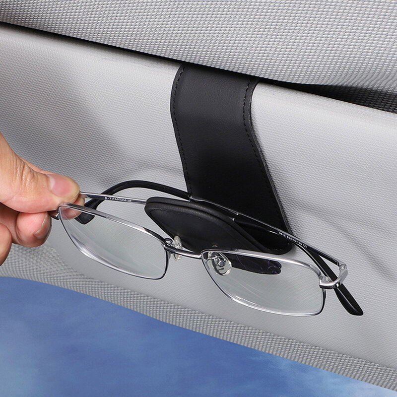 Boîte à lunettes universelle pour pare-soleil de voiture, clip de lunettes de soleil, porte-carte et billet, support de fixation, étui à stylo, accessoires de voiture