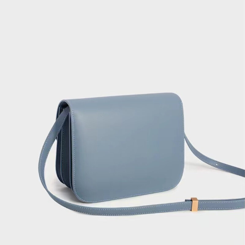 Bolsa de design de luxo para mulheres, couro genuíno, senhoras Tofu Purse, pequenos sacos de marca de ombro cinza Crossbody Bags, fábrica, 2024