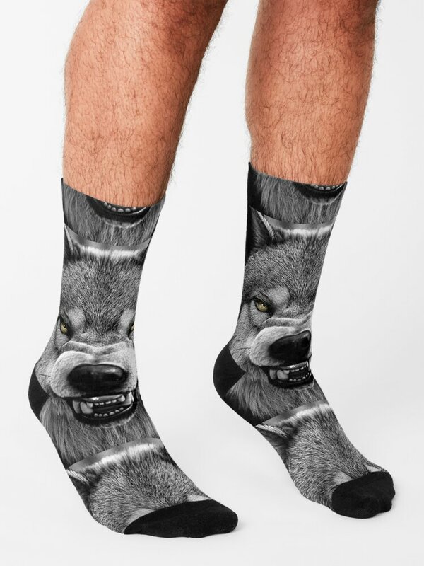 The grey wolf Socks luxury socks Compression stockings Luxury Woman Socks Men's