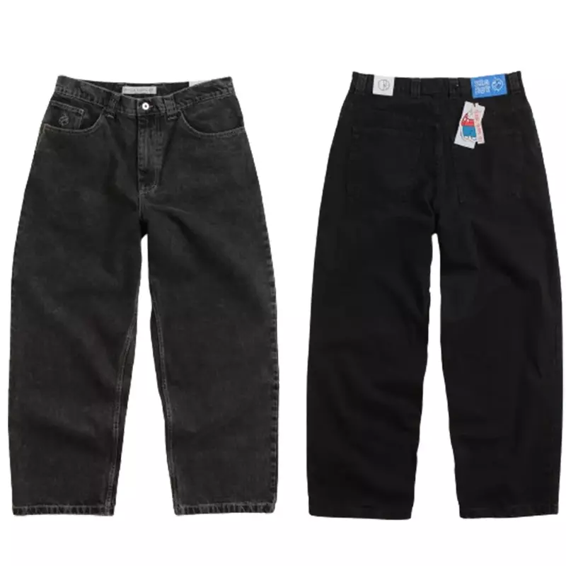Уличная одежда в стиле Харадзюку в стиле хип-хоп, штаны для скейтборда для больших мальчиков Y2K, джинсы с вышивкой, синие мешковатые джинсы в стиле ретро, мужские и женские готические размеры