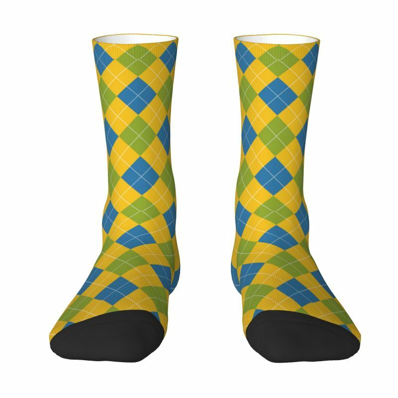 Fun Printed Colorful Argyle Pattern Socks for Men Women Stretchy Summer Autumn Winter Crew Socks