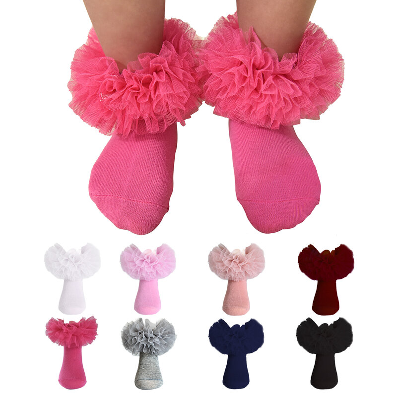 Mädchen Rüschen Socken flauschige Rüschen Prinzessin Kleid Socken Neugeborene/Baby/Kleinkind/Mädchen
