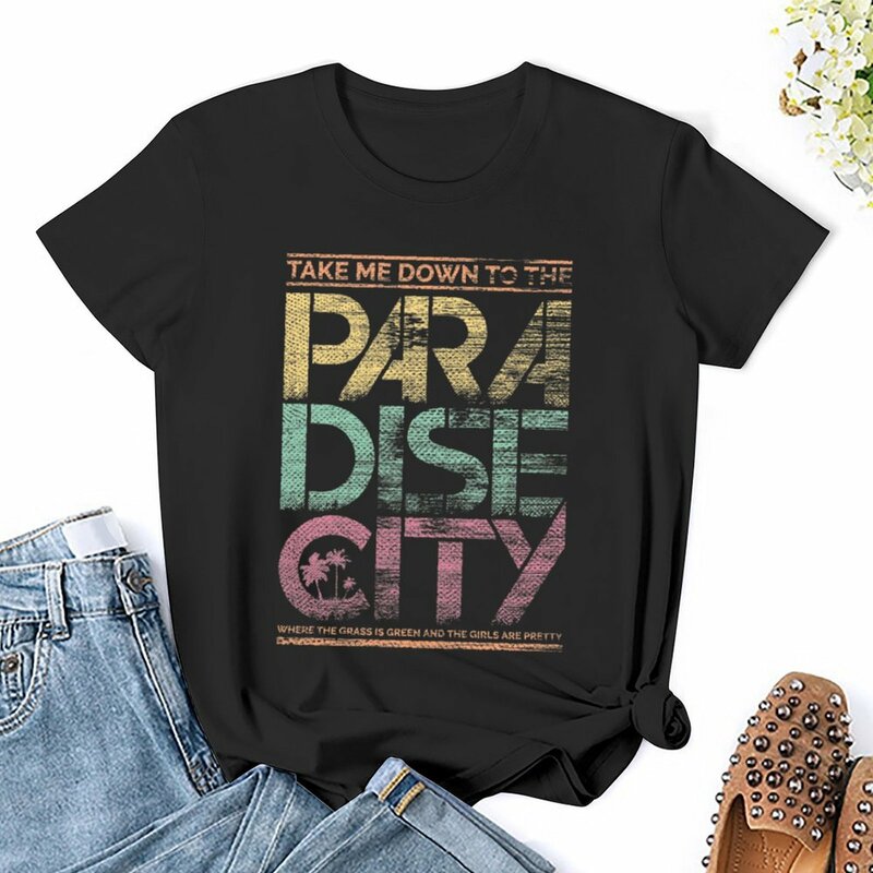 Paradijs Stad T-Shirt Zomer Top Schattige Kleding Zomer Blouses Vrouw 2024