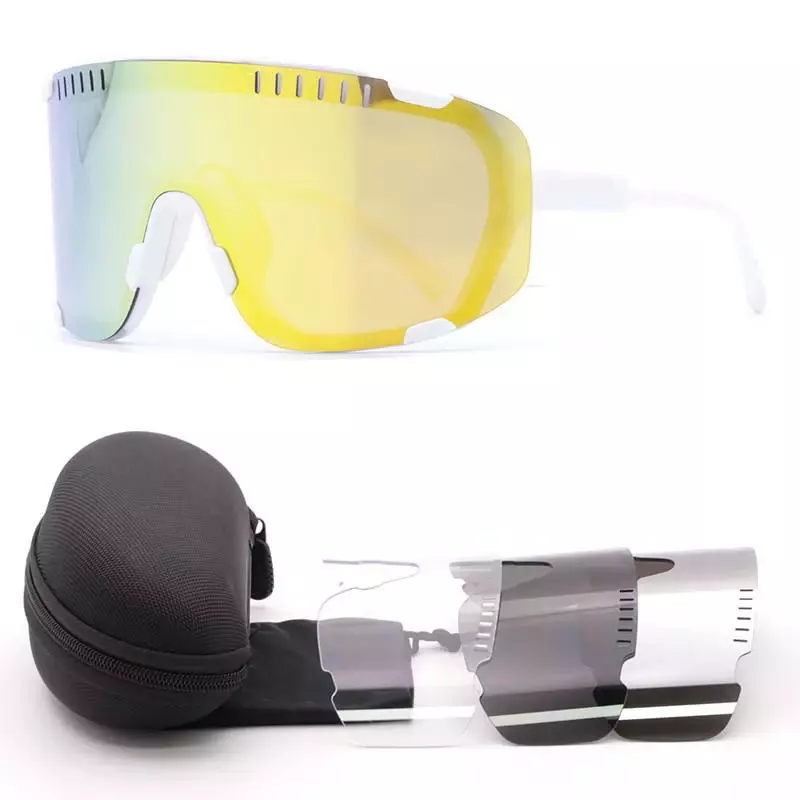 نظارات شمسية مستقطبة لركوب الدراجات للرجال والنساء ، 4 عدسات ، رياضة ، دراجة جبلية ، نظارات دراجة ، نظارات MTB ، أصلية