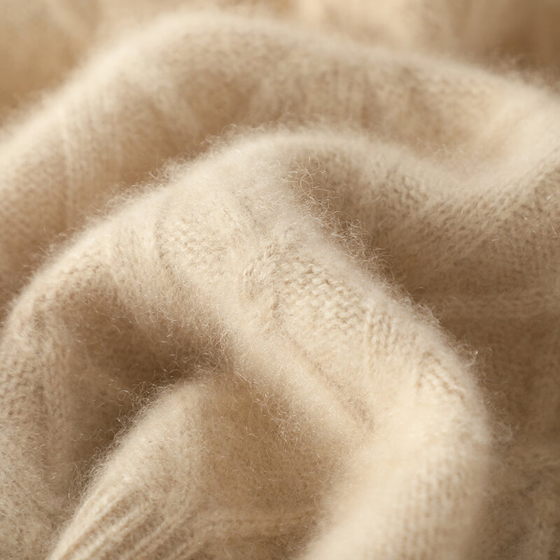 Женский осенне-зимний однотонный пуловер с длинными рукавами и круглым вырезом, высококачественный джемпер, вязаный свитер из 100% мериносовой шерсти