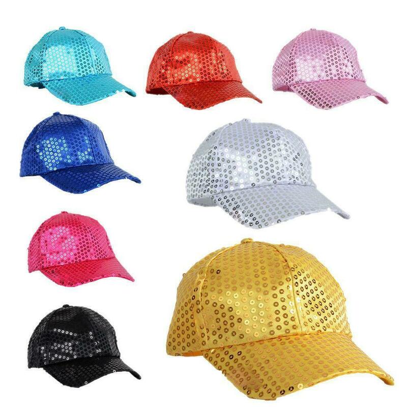 Women Men Glitter Sequins Baseball Caps Adjustable Cap Reflective Sequins Fashion Snapback Hats Mesh Breathable Sun Hat