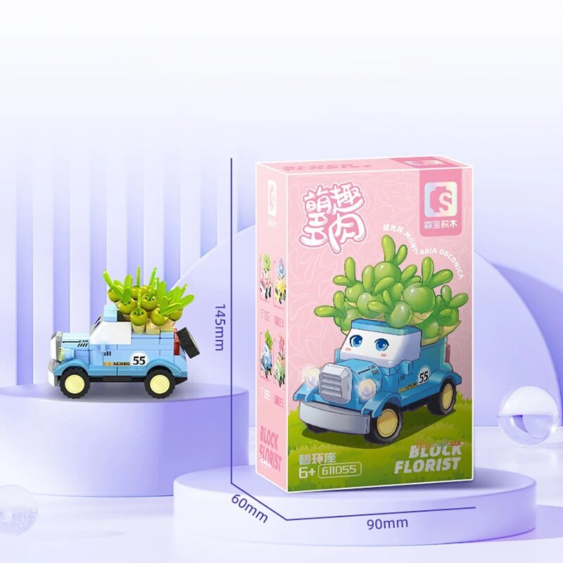 168 Pieces Succulent Car Potted Plant Building Block Technology Assembly Electronic Drawing High TechToys Kids Christmas Gifts