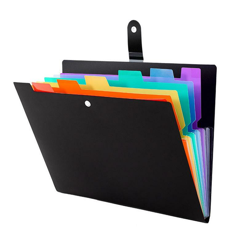 Organizador acordeão simples com etiquetas coloridas, Bill Organizer, papel de grande capacidade, 7-bolso