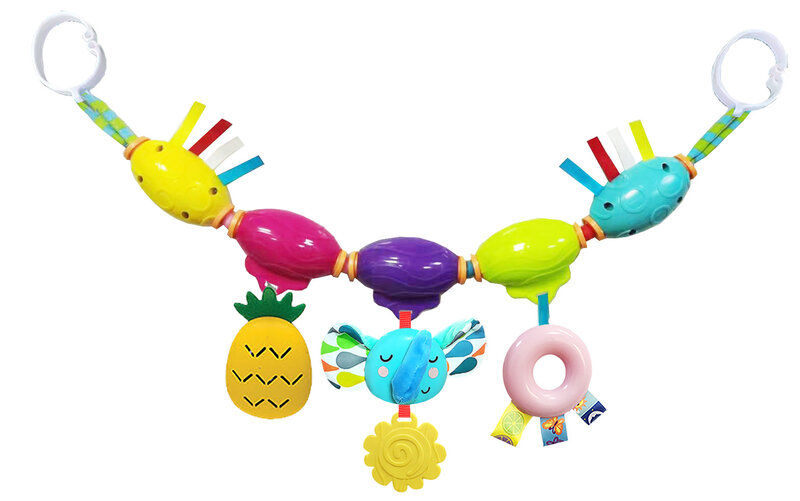 Espiral Pendurado Brinquedos móveis para crianças, chocalho de pelúcia, berço, infantil móvel, recém-nascido, carrinho de criança, Bell, Cognição gráfica, 0-12 meses