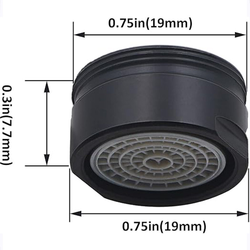 4 buah cerat pencampur penyaring yang dapat diganti hemat air hitam krom 24/20mm keran kamar mandi berulir Aerator aksesori kamar mandi