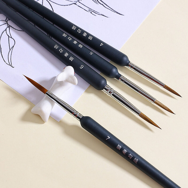 Set di pennelli per dettagli artistici con penna a gancio in miniatura Set di pennelli per pittura penna a linea sottile con gancio per artisti di olio ad acquerello dipinto a mano