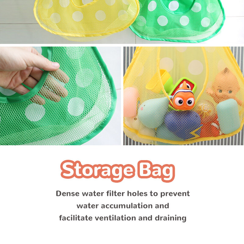 Baby Shower Toy Cute Duck Frog Net Toy Storage Bag forte ventosa Baby Shower Game Bag bagno Organizer Water Toy