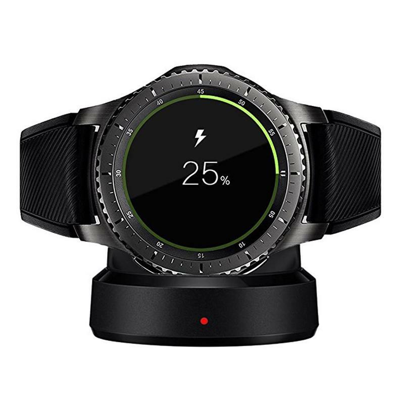 Carregador sem fio para Samsung Galaxy Smart Watch, carregamento rápido, Base Dock para Samsung Gear S3 Classic Frontier S2 Smartwatch