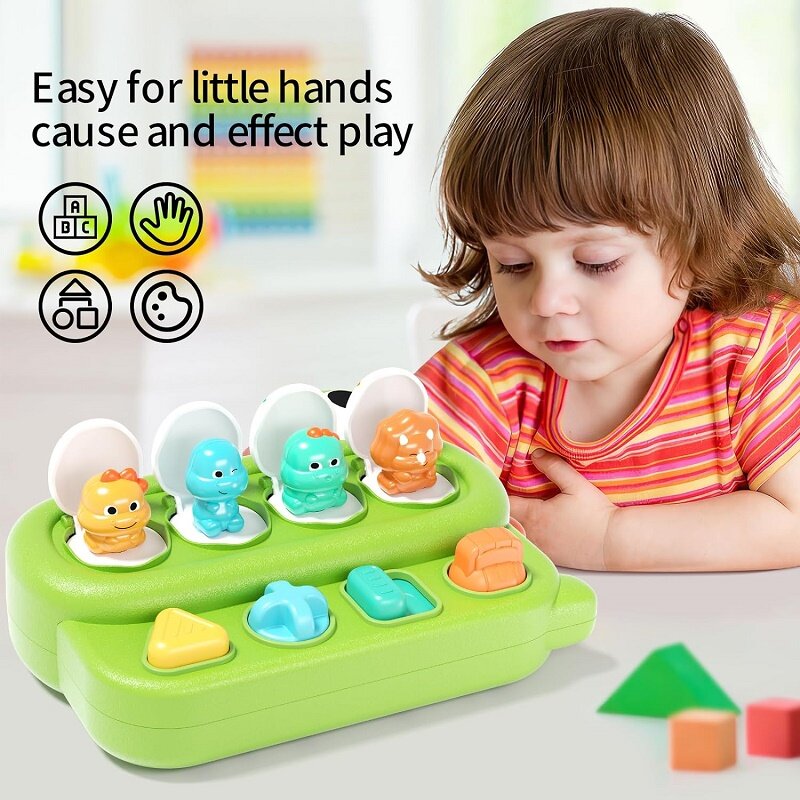 Jouets animaux interactifs pour enfants, puzzle dinosaure, Montessori, coordination œil-main, jouets mentaires oriels pour enfants, jeu Pop Up