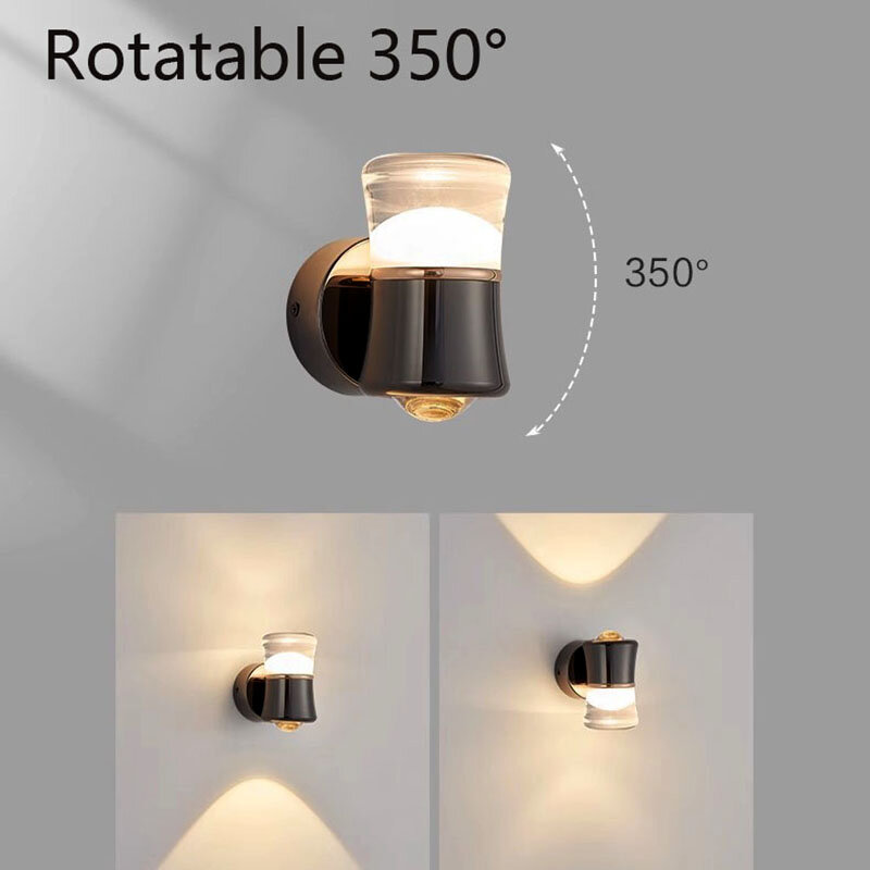 Современный минималистичный Поворотный Настенный светильник в скандинавском стиле для спальни, прикроватного столика, коридора, гостиной, фоновое настенное украшение, светодиодное освещение