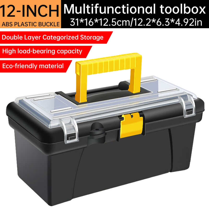 Портативный ящик для инструментов, многофункциональный портативный пластиковый ящик для ремонта электриков, большой ящик для хранения, ящик для хранения инструментов