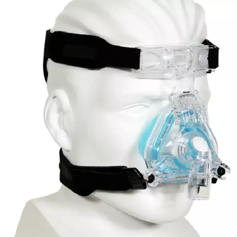 Máscaras de ventilador médicas originais, máscaras de nariz, gel conforto, gel azul, silicone, máscaras faciais completas com cabeça, anti ronco