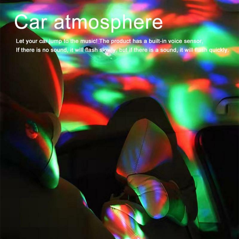 Oświetlenie Dj nagłośnienie Auto USB Mini światła kula dyskotekowa RGB wielokolorowy atmosfera samochodu dekoracje pokoju lampa magiczna światło stroboskopowe