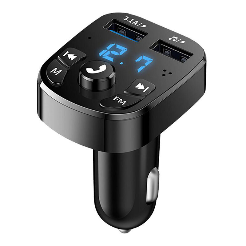 Bluetooth 5.0 fm transmissor carro mp3 player bluetooth receptor carro música u disco 2usb carro carregador rápido mãos-livre receptor de áudio
